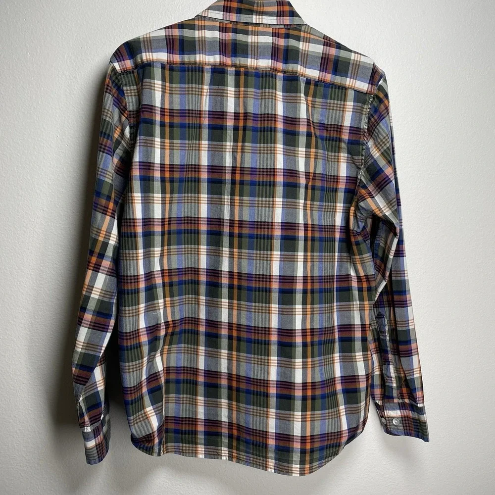 Banana Republic Men's M Multicolor Plaid Shirt Dark Academia Cotton